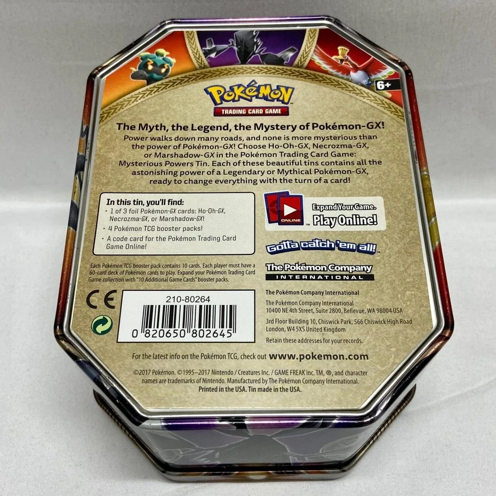 Pokemon Tin 2017 Mysterious Powers Marshadow Empty TCG Case Only No Cards EUC